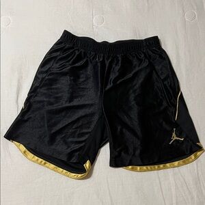 Jordan Men's Athletic Shorts in Black with Gold Trim
